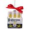 6ct. 3.5" Red, White & Yellow Corona Six Pack Glass Christmas Ornaments